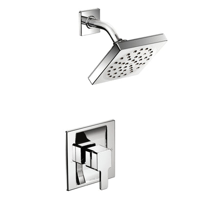 MOEN 90 Degree TS2712 Posi-Temp Shower Head and Single Handle Shower Trim Kit in Chrome (Valve Required)