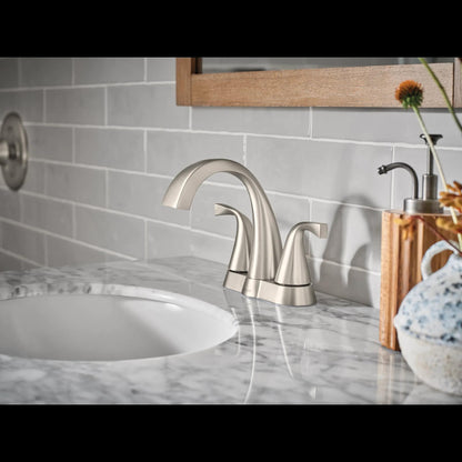 MOEN Oxby WS84660SRN 2-Handle 4-in Centerset Bathroom Sink Faucet in Spot Resist Brushed Nickel