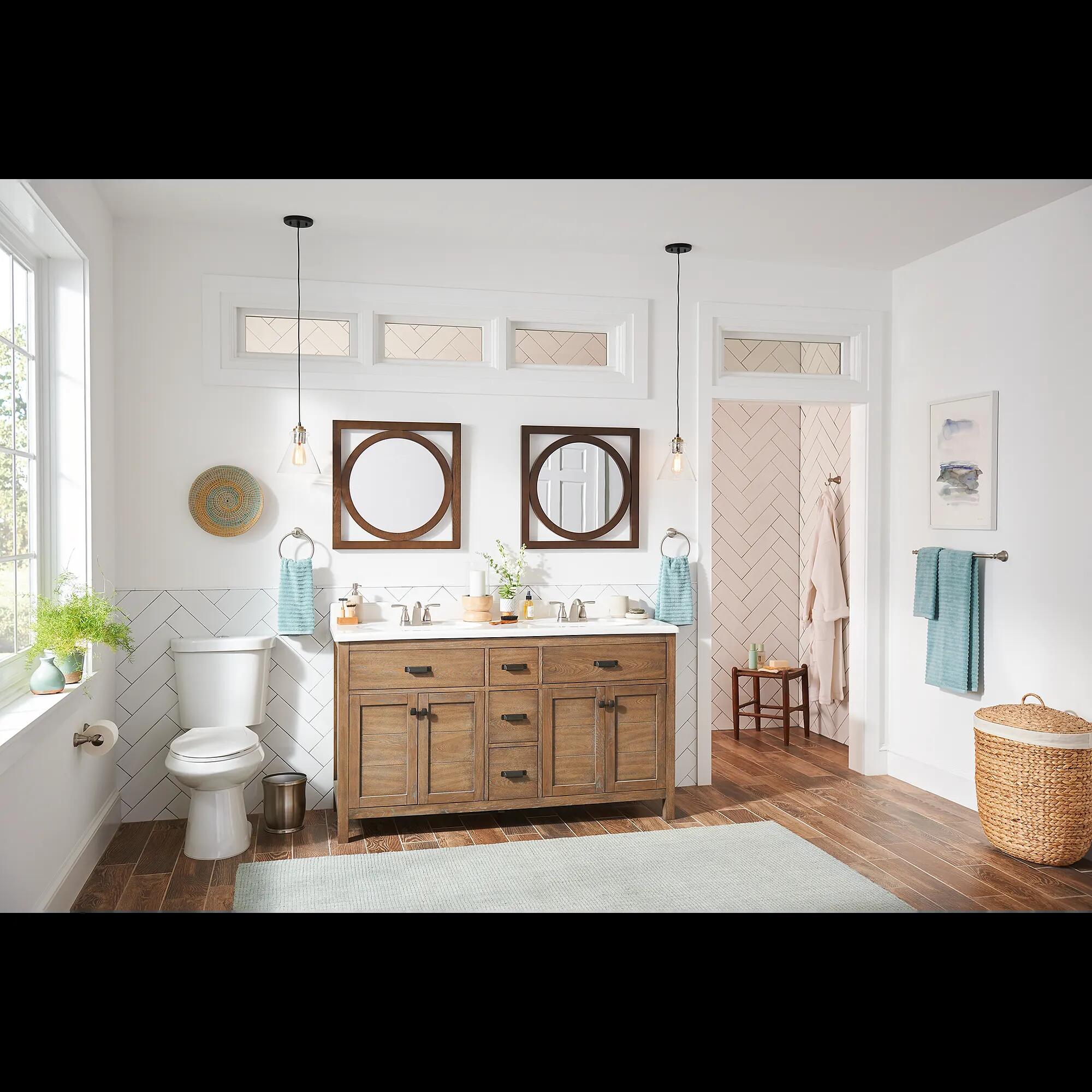 MOEN Hilliard 84532SRN Two-handle Centerset Bathroom Sink Faucet in Spot Resist Brushed Nickel