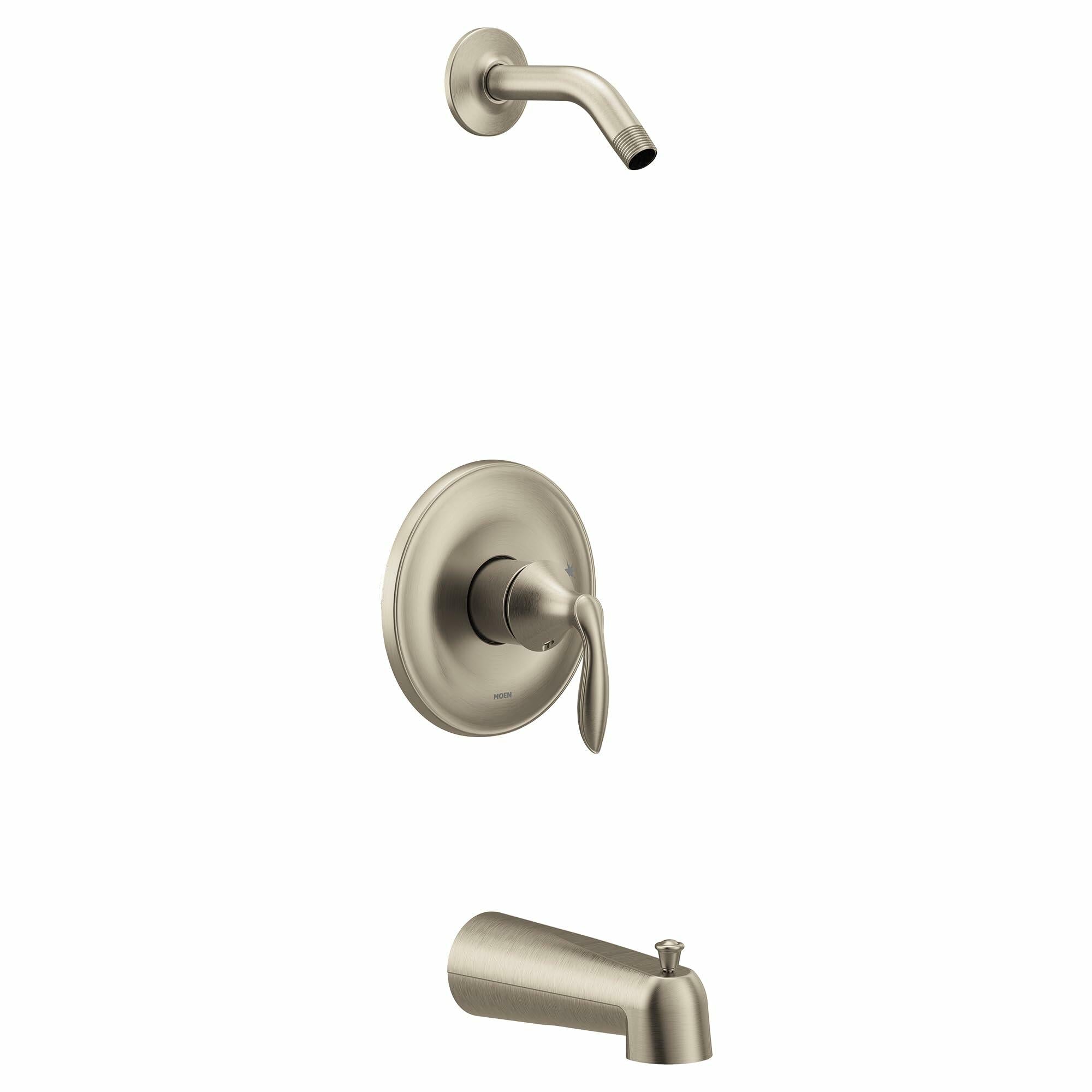 MOEN Eva UT2133NHBN M-CORE 3-Series 1-Handle Tub and Shower Trim Kit in Brushed Nickel (Valve Required)