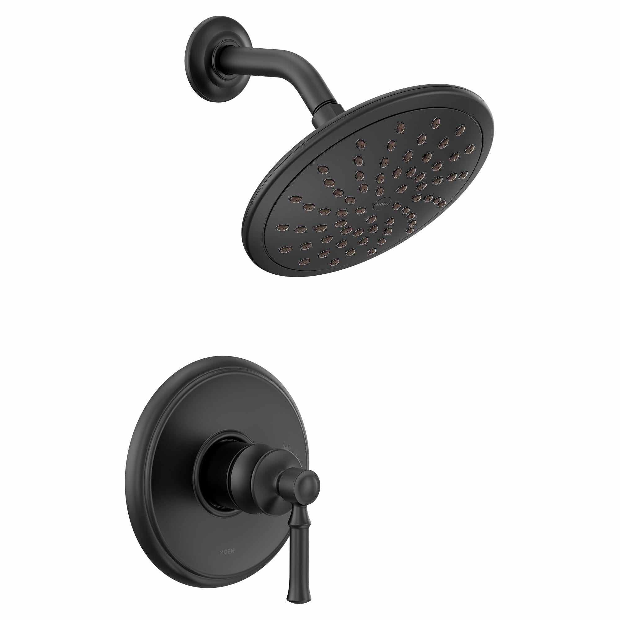 MOEN Dartmoor UT2282EPBL M-CORE 2-Series 1-Handle Shower Trim Kit with 8-Inch Rainshower in Matte Black (Valve Required)