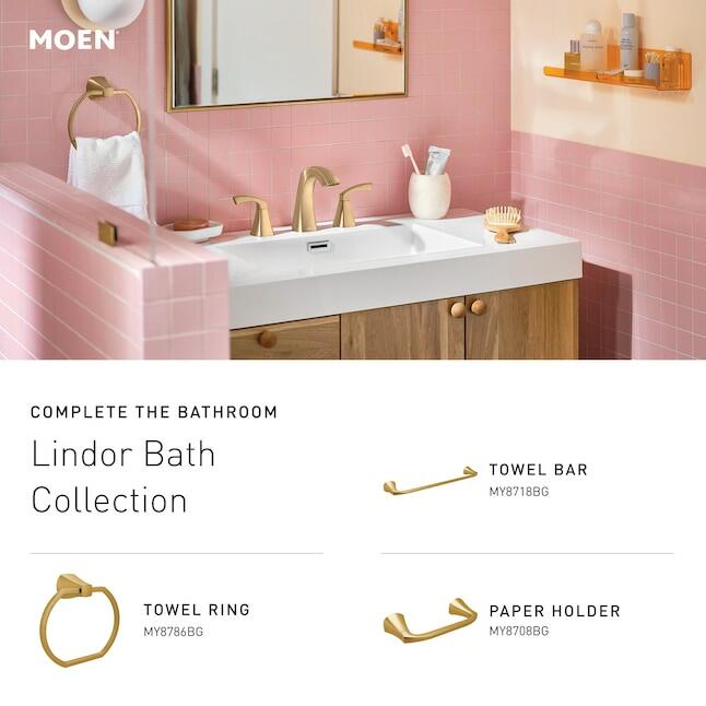 MOEN Lindor 84505BG Single Hole 1-Handle High-Arc Bathroom Sink Faucet in Brushed Gold