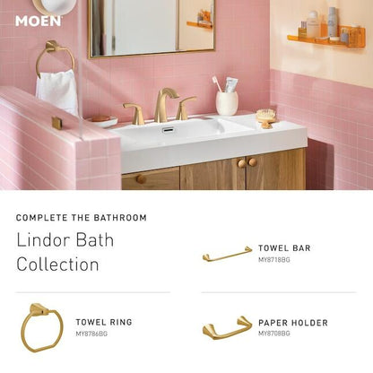 MOEN Lindor 84505BG Single Hole 1-Handle High-Arc Bathroom Sink Faucet in Brushed Gold