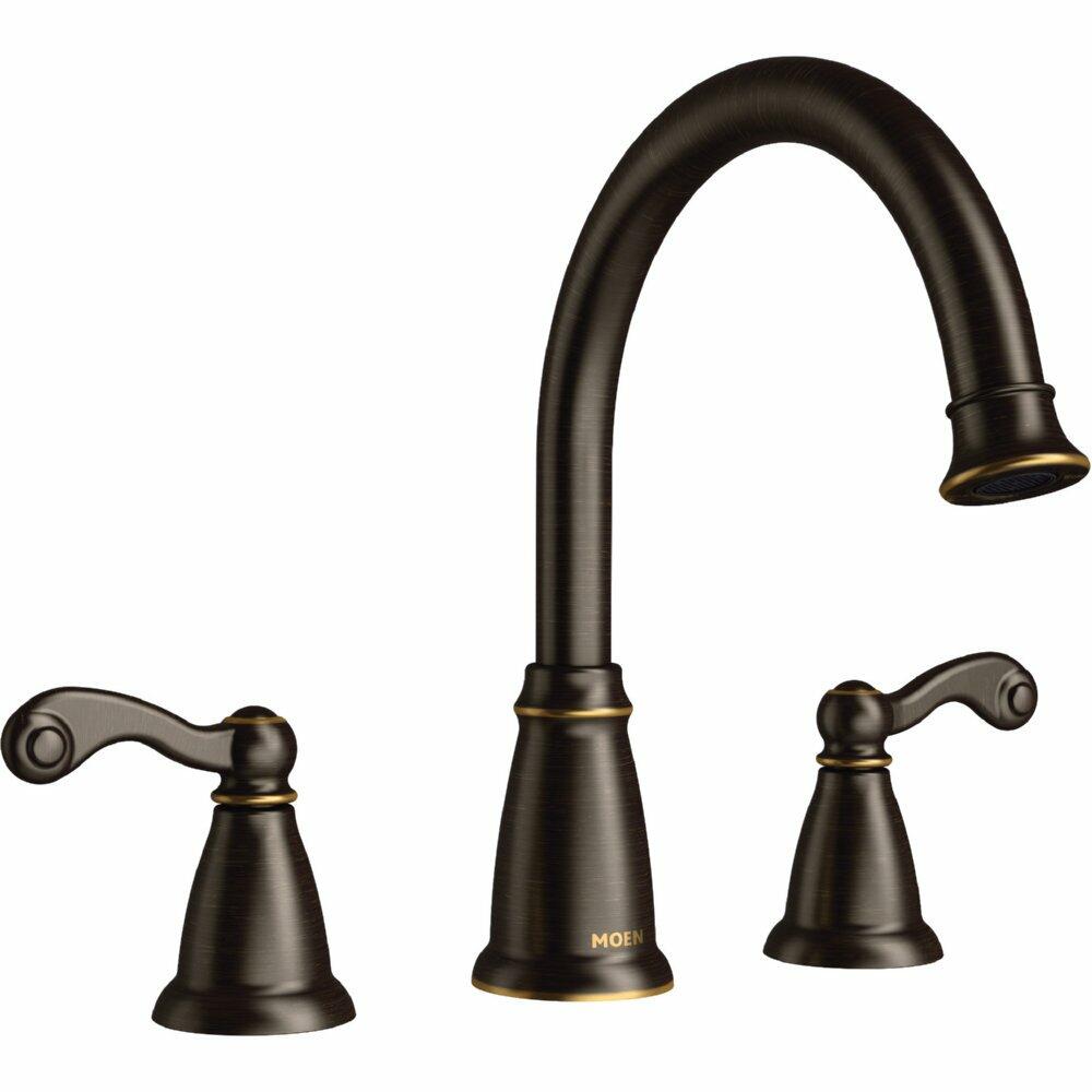 MOEN T624BRB Traditional  Two-Handle Roman Tub Faucet in Mediterranean Bronze