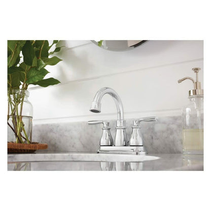 MOEN Hilliard 84537 Two-Handle 4 in Centerset Bathroom Sink Faucet in Chrome