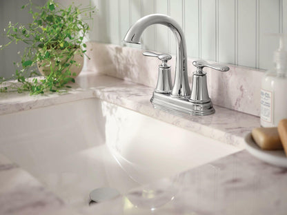 MOEN Ellicott 84092 Two-Handle Centerset Bathroom Faucet in Chrome (Drain Included)