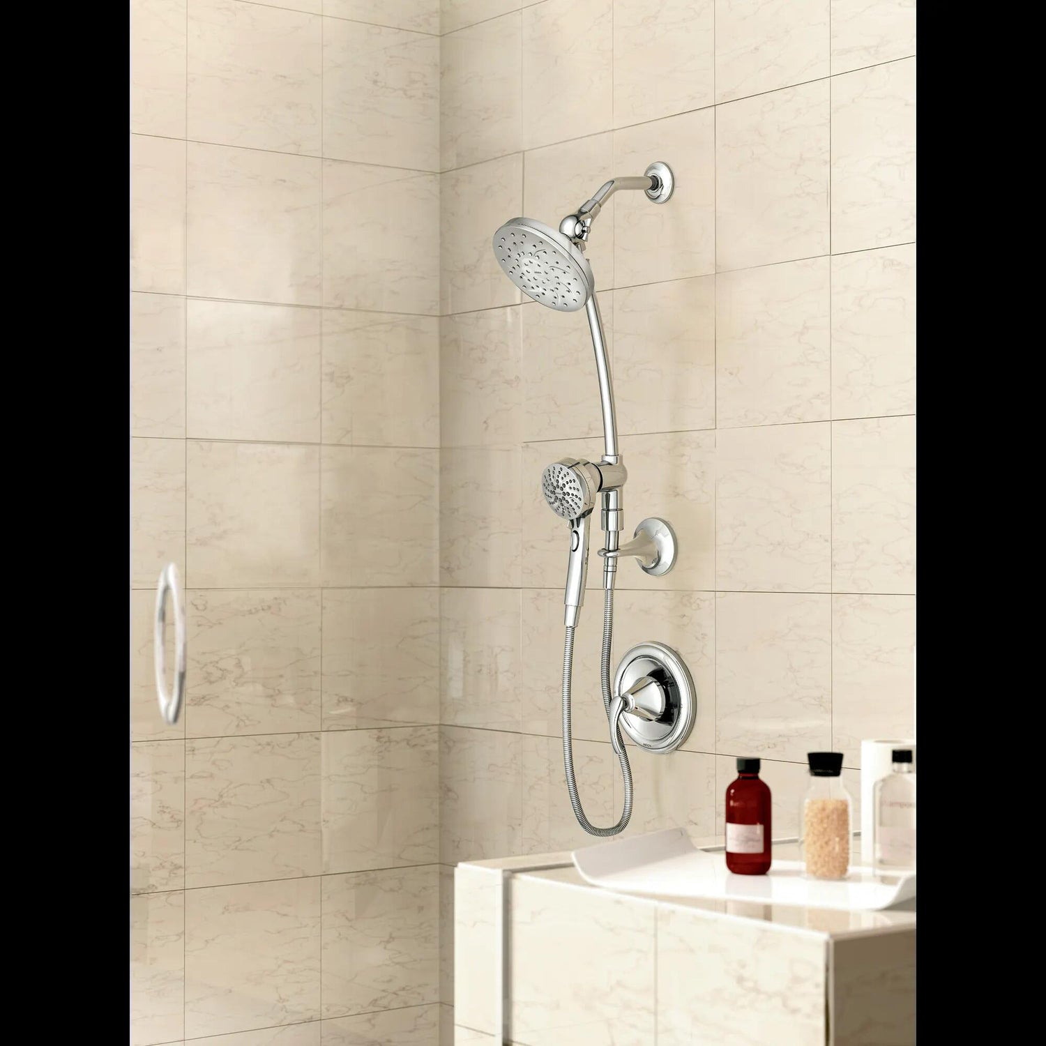 MOEN Engage 28501 6-Setting Handheld and Rain Showerhead with Slide Bar in Chrome