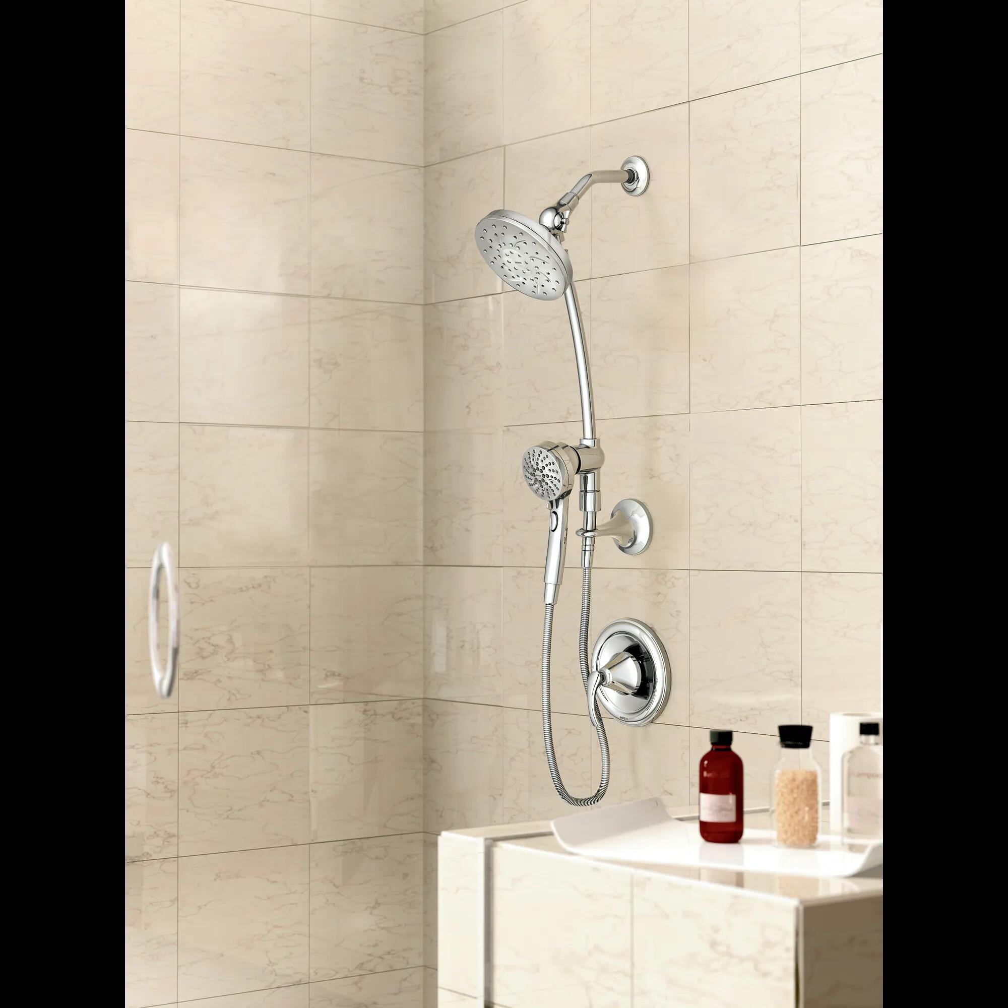 MOEN Engage 28501 6-Setting Handheld and Rain Showerhead with Slide Bar in Chrome