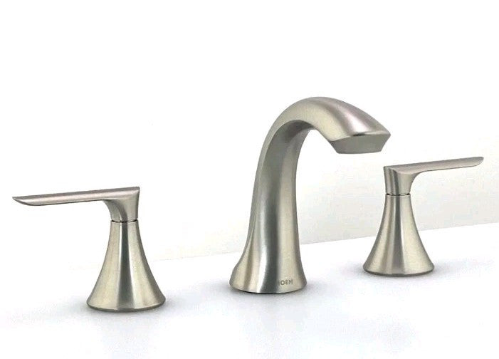 MOEN Findlay 84517SRN Widespread 2-Handle Bathroom Faucet in Spot Resist Brushed Nickel (Valve Included)