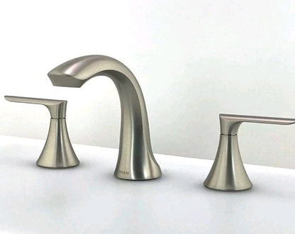 MOEN Findlay 84517SRN Widespread 2-Handle Bathroom Faucet in Spot Resist Brushed Nickel (Valve Included)
