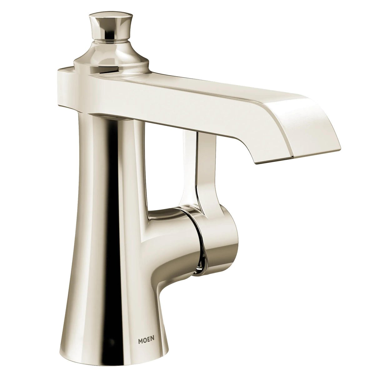 MOEN Flara S6981NL 1.2 GPM One-Handle Bathroom Faucet in Nickel (Drain Included)