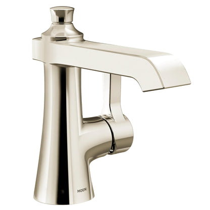 MOEN Flara S6981NL 1.2 GPM One-Handle Bathroom Faucet in Nickel (Drain Included)
