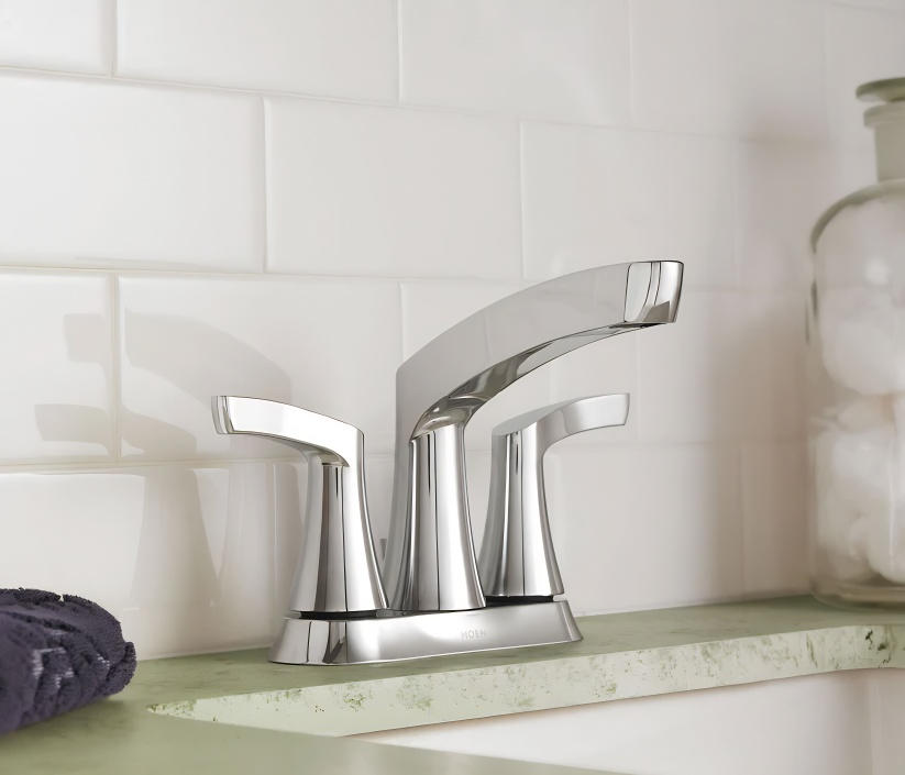 MOEN Danika WS84633 Two-Handle High Arc Bathroom Faucet in Chrome