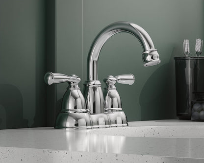 Moen Banbury WS84913 Double Handle Centerset Bathroom Faucet in Chrome (Valve Included)
